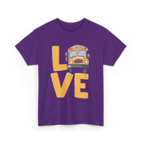 Love School Bus Driver Bus T-Shirt - Purple