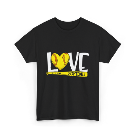 Love Softball Softball Fan T-Shirt - Black