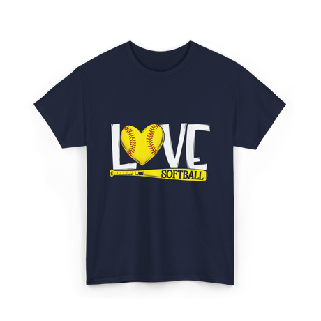 Love Softball Softball Fan T-Shirt - Navy