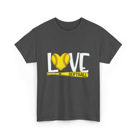 Love Softball Softball Fan T-Shirt - Dark Heather