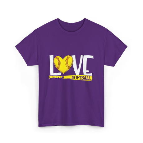 Love Softball Softball Fan T-Shirt - Purple