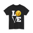 Love Softball Softball Player T-Shirt - Black