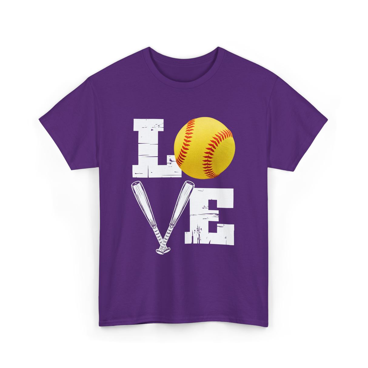 Love Softball Softball Player T-Shirt - Purple