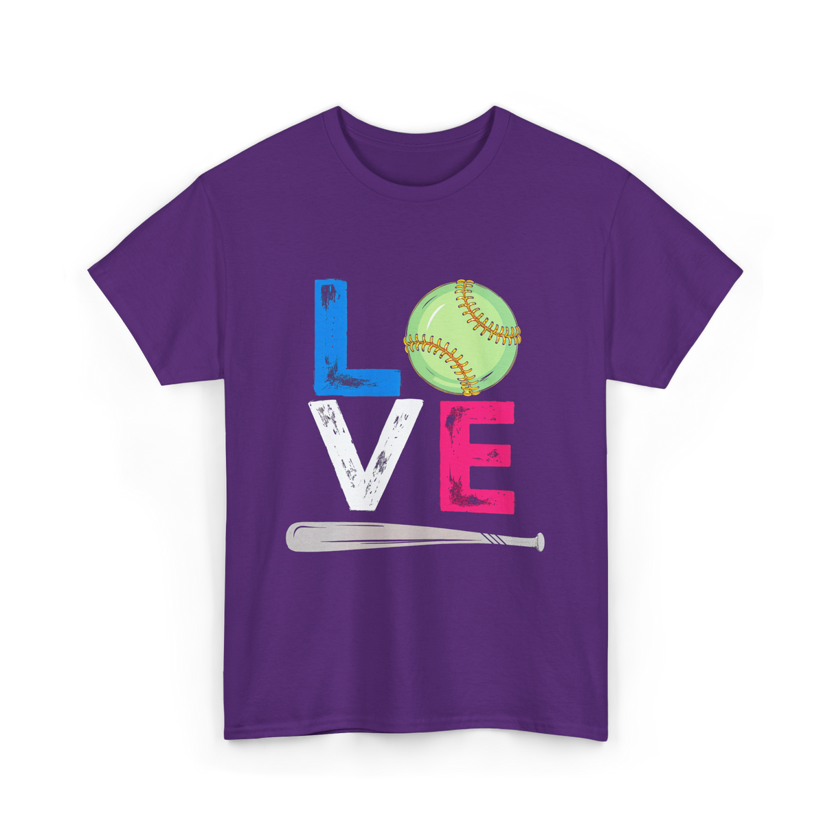 Love Softball Sports Fans T-Shirt - Purple