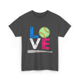 Love Softball Sports Fans T-Shirt - Dark Heather