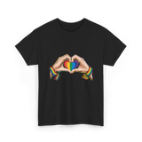 Love Wins Rainbow Heart Pride T-Shirt - Black