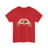 Love Wins Rainbow Heart Pride T-Shirt - Red