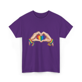 Love Wins Rainbow Heart Pride T-Shirt - Purple