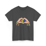 Love Wins Rainbow Heart Pride T-Shirt - Dark Heather