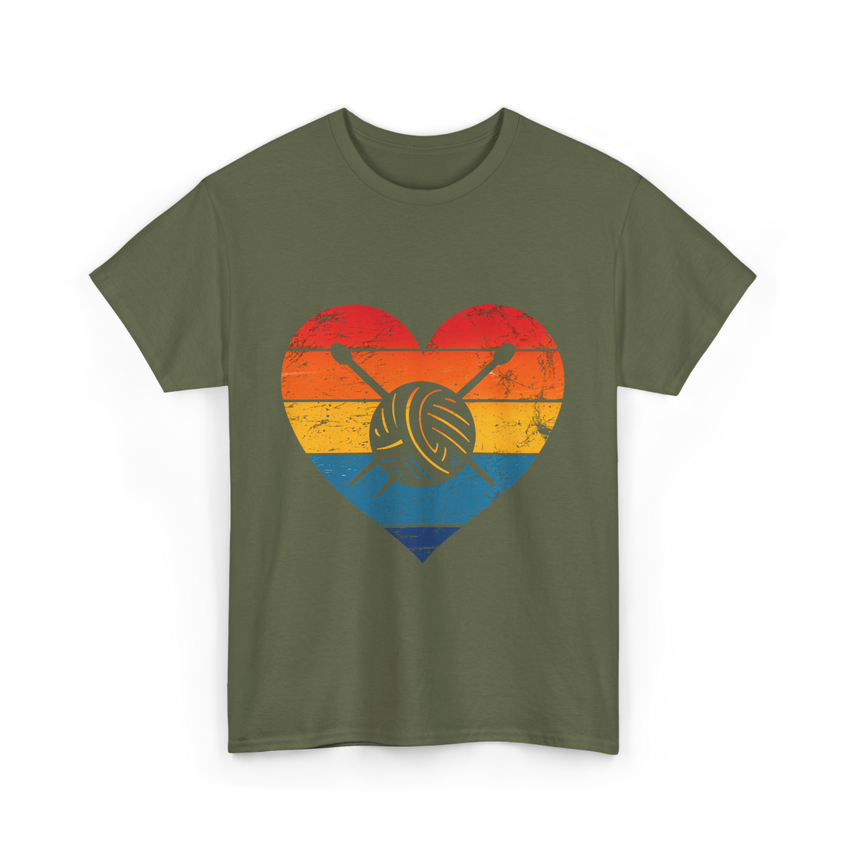 Love Yarn Knitting Knitter T-Shirt - Military Green