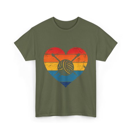 Love Yarn Knitting Knitter T-Shirt - Military Green