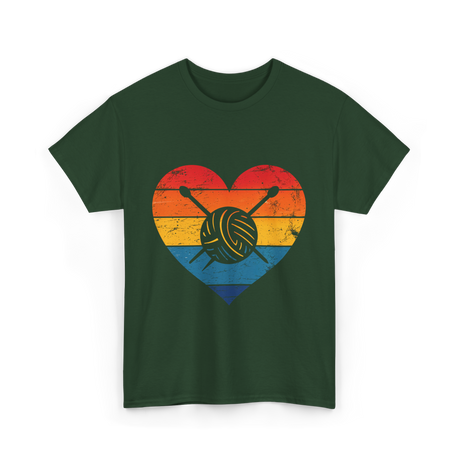 Love Yarn Knitting Knitter T-Shirt - Forest Green