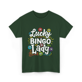 Lucky Bingo Lady Bingo T-Shirt - Forest Green