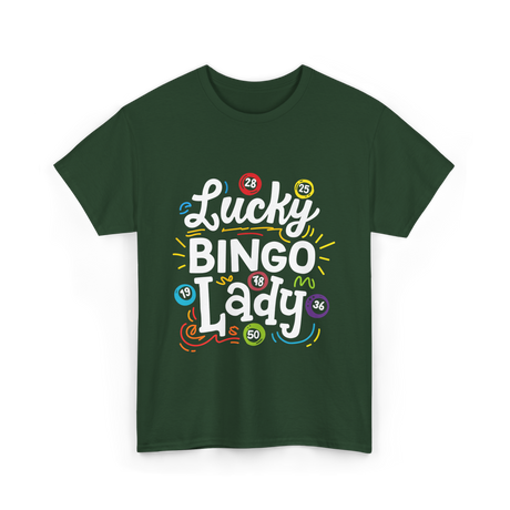 Lucky Bingo Lady Bingo T-Shirt - Forest Green