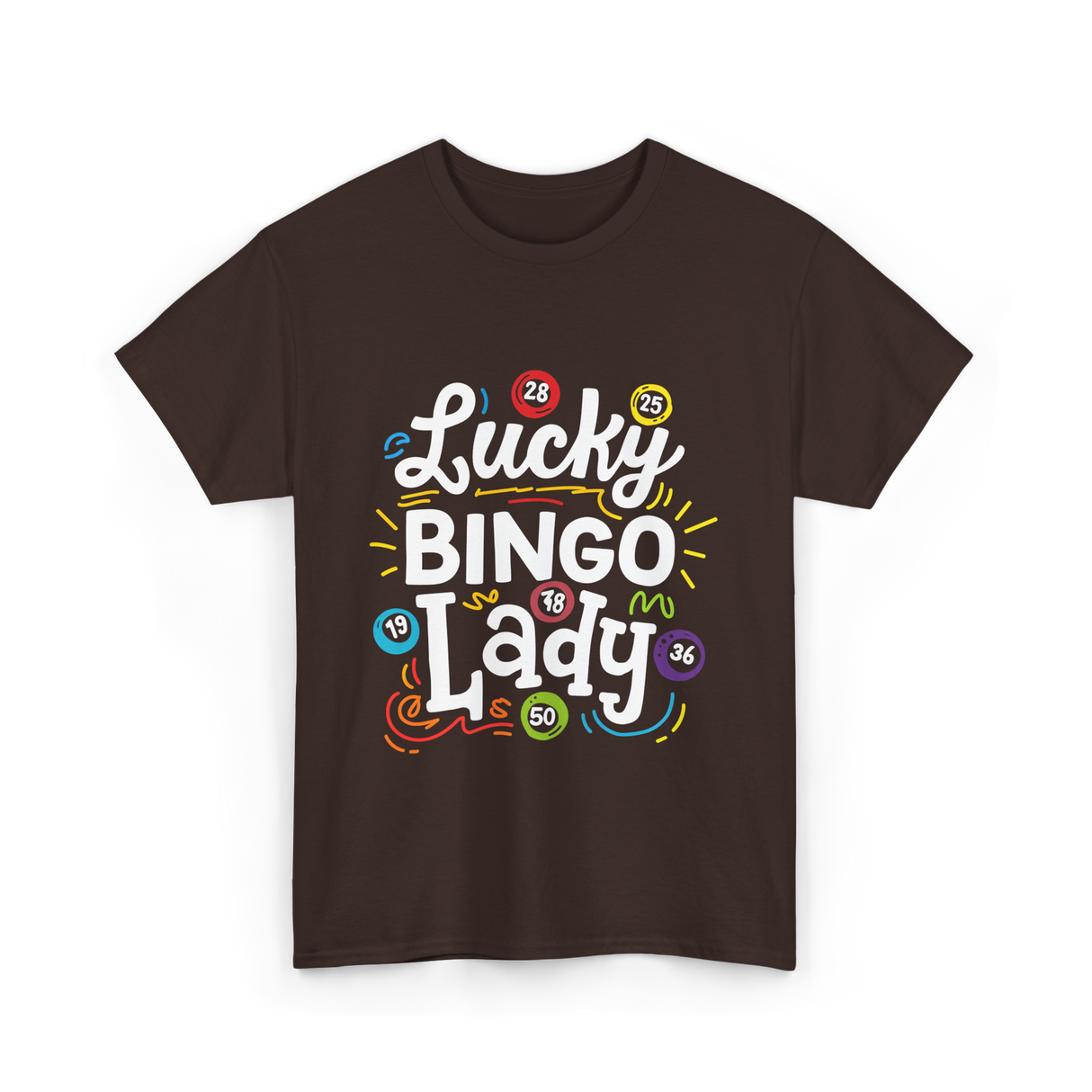 Lucky Bingo Lady Bingo T-Shirt - Dark Chocolate