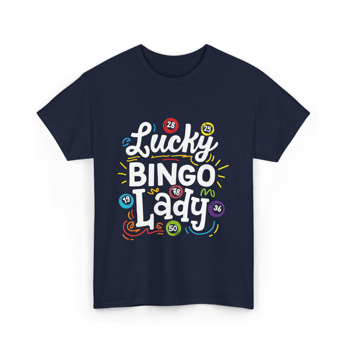 Lucky Bingo Lady Bingo T-Shirt - Navy