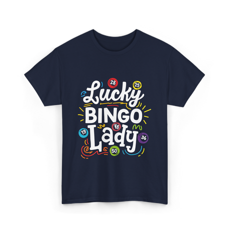 Lucky Bingo Lady Bingo T-Shirt - Navy