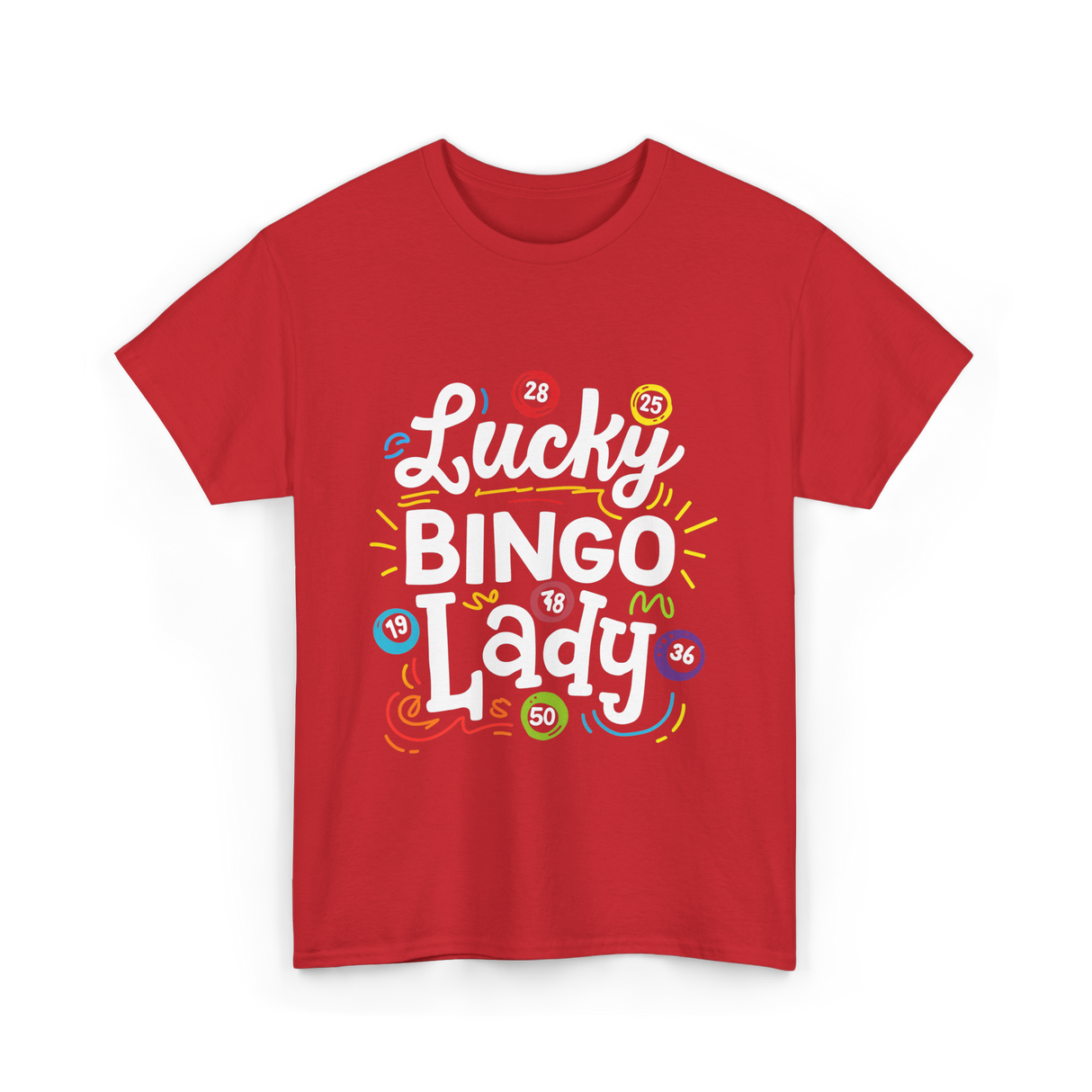 Lucky Bingo Lady Bingo T-Shirt - Red