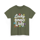 Lucky Bingo Lady Bingo T-Shirt - Military Green