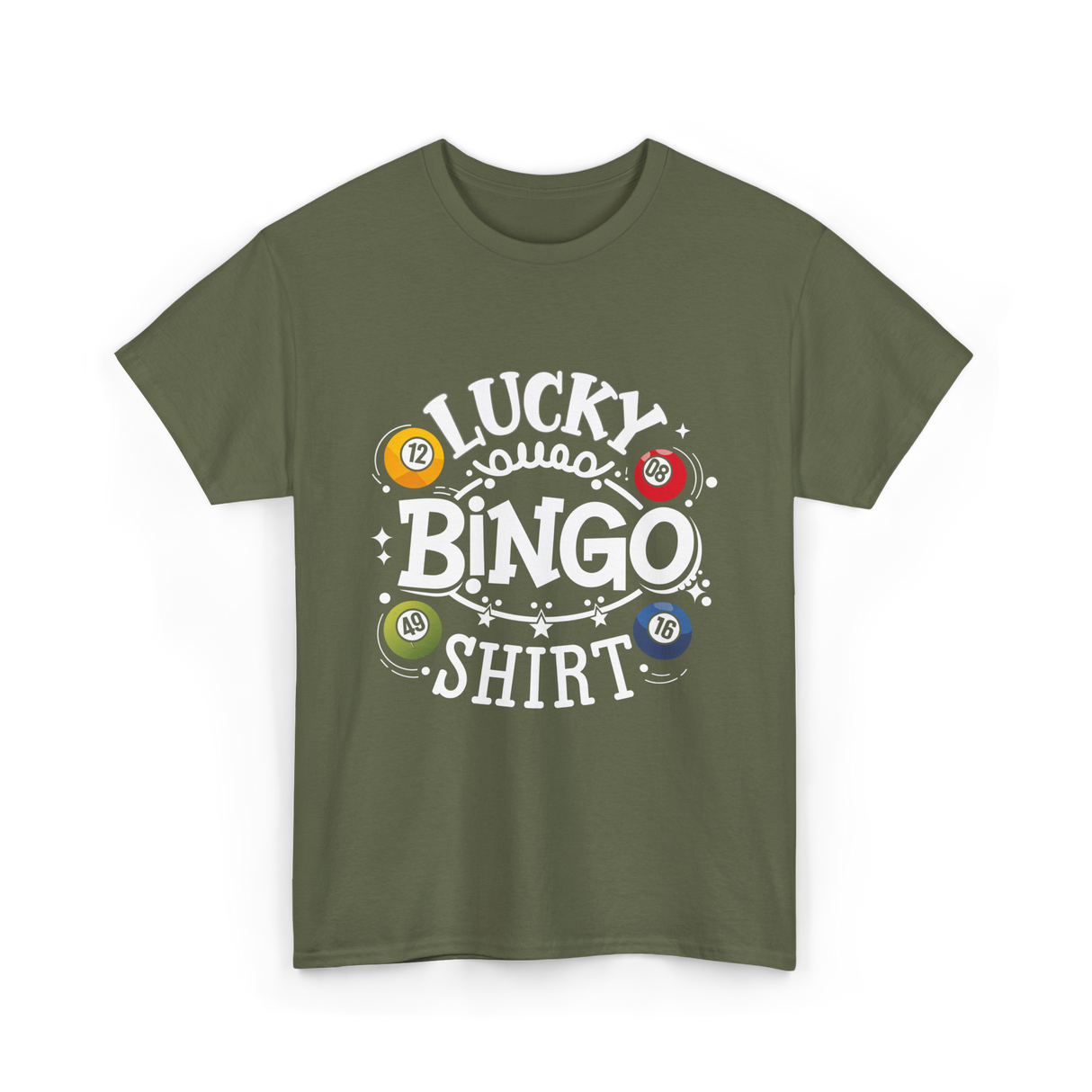 Lucky Bingo T-Shirt - Military Green