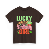 Lucky To Be The Birthday Girl Birthday T-Shirt - Dark Chocolate