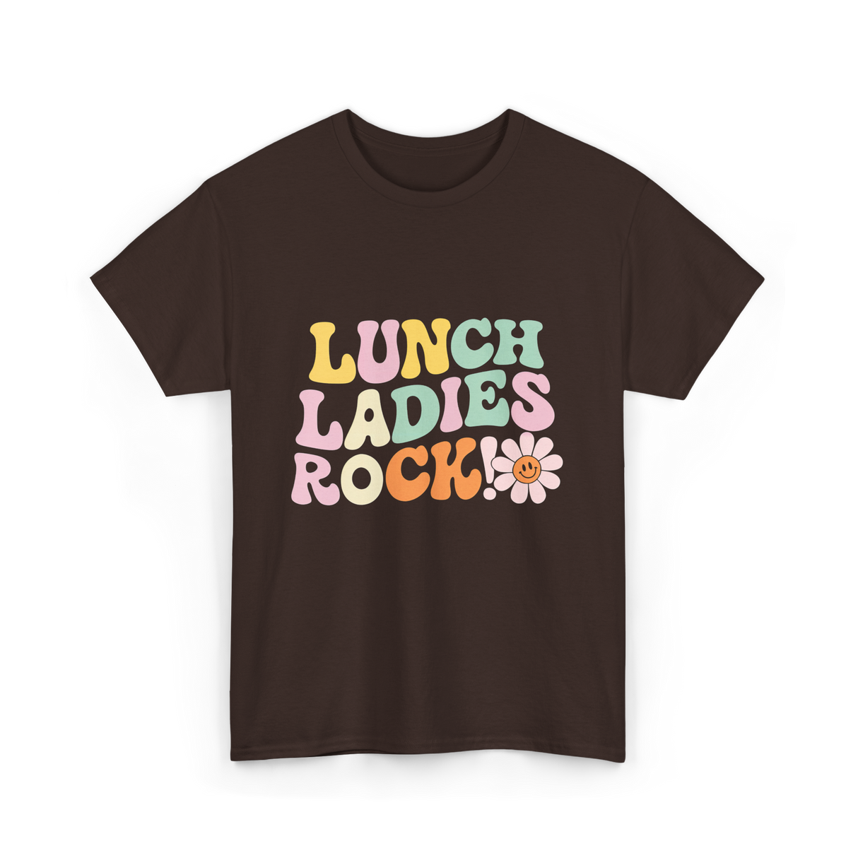 Lunch Ladies Rock Cafeteria Crew T-Shirt - Dark Chocolate