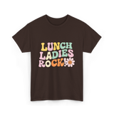 Lunch Ladies Rock Cafeteria Crew T-Shirt - Dark Chocolate