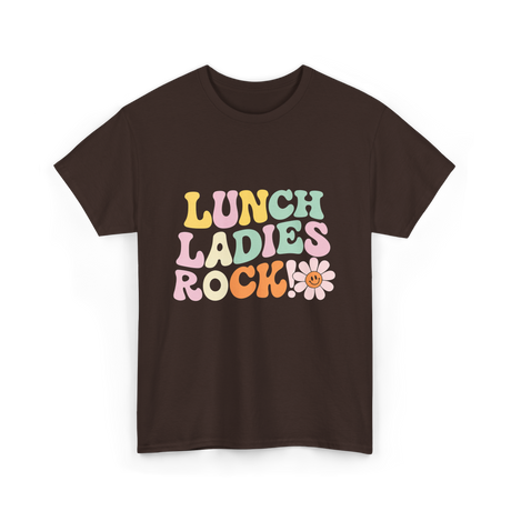 Lunch Ladies Rock Cafeteria Crew T-Shirt - Dark Chocolate