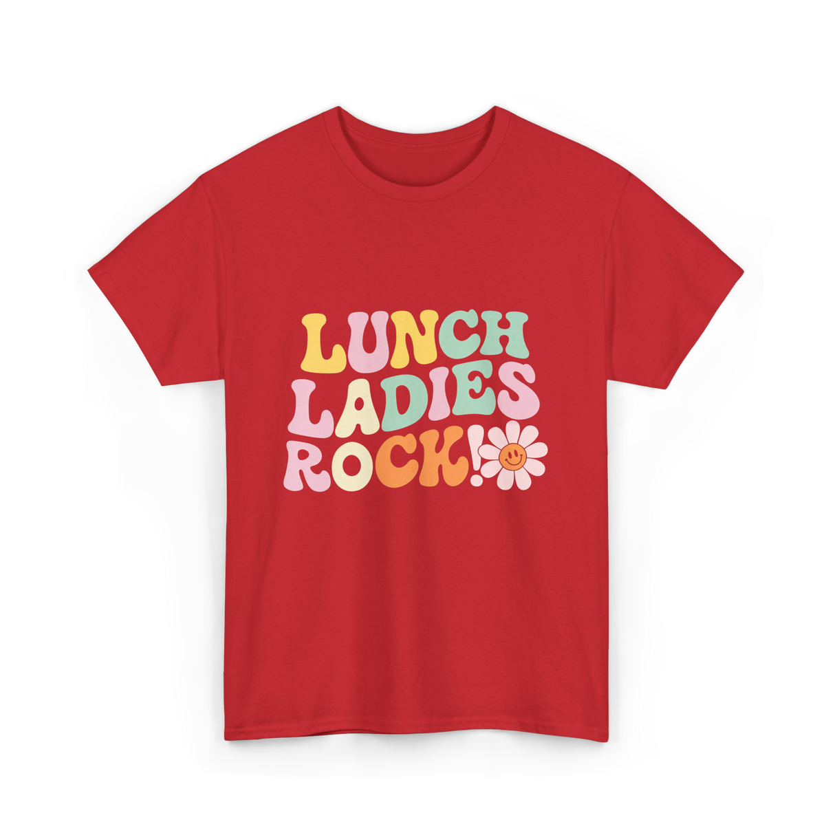 Lunch Ladies Rock Cafeteria Crew T-Shirt - Red