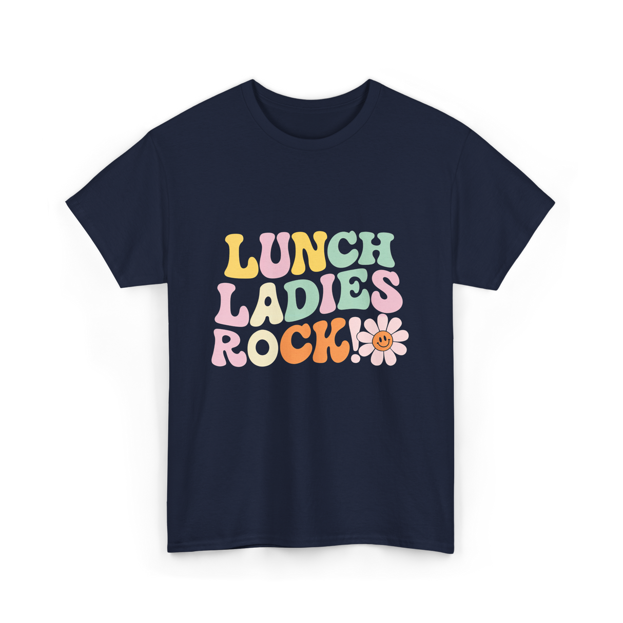 Lunch Ladies Rock Cafeteria Crew T-Shirt - Navy