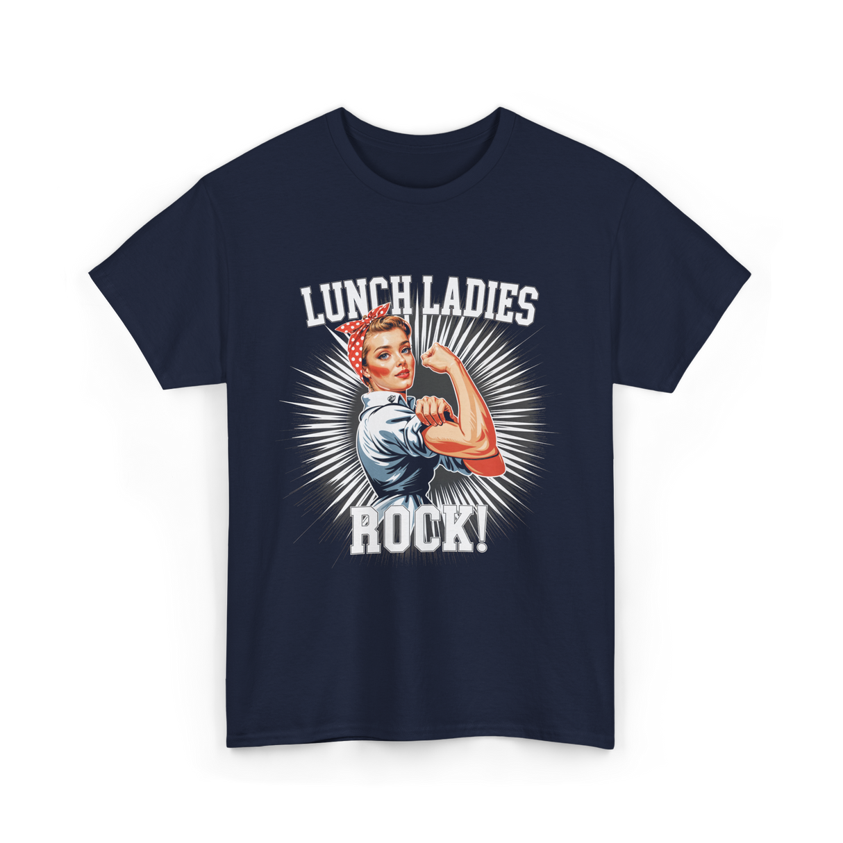 Lunch Ladies Rock Cafeteria Workers T-Shirt - Navy