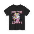 Lunch Ladies Rock Cute Unicorn T-Shirt - Black