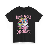 Lunch Ladies Rock Cute Unicorn T-Shirt - Black