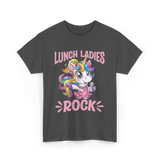 Lunch Ladies Rock Cute Unicorn T-Shirt - Dark Heather