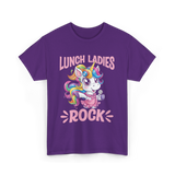 Lunch Ladies Rock Cute Unicorn T-Shirt - Purple