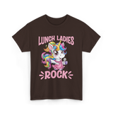 Lunch Ladies Rock Cute Unicorn T-Shirt - Dark Chocolate