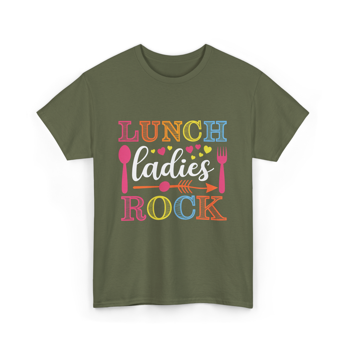 Lunch Ladies Rock Lunch Ladies T-Shirt - Military Green