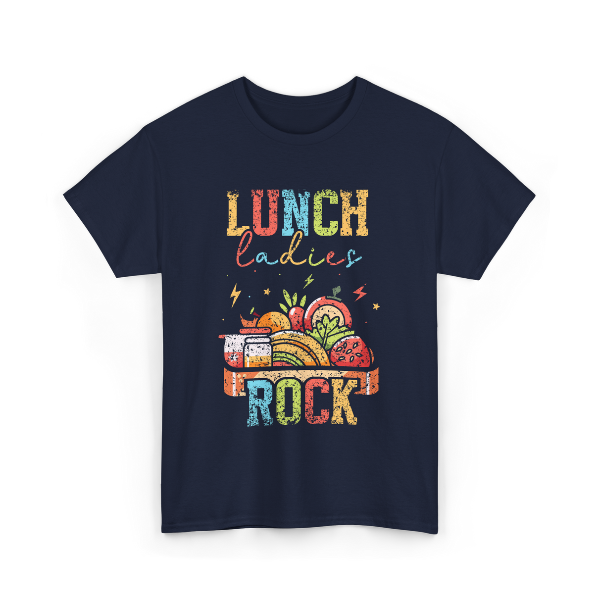 Lunch Ladies Rock School Cafeteria T-Shirt - Navy