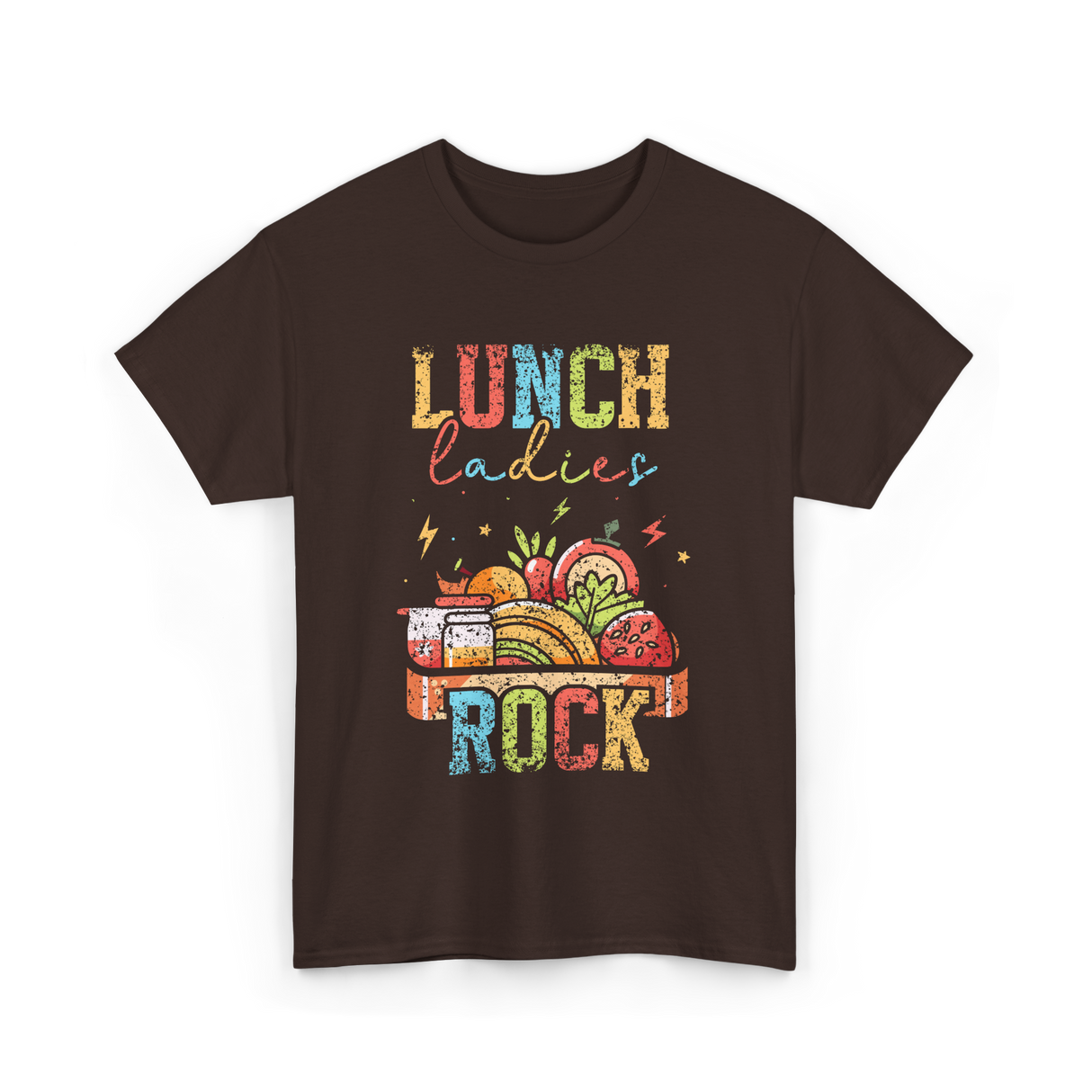 Lunch Ladies Rock School Cafeteria T-Shirt - Dark Chocolate