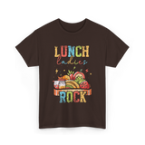 Lunch Ladies Rock School Cafeteria T-Shirt - Dark Chocolate