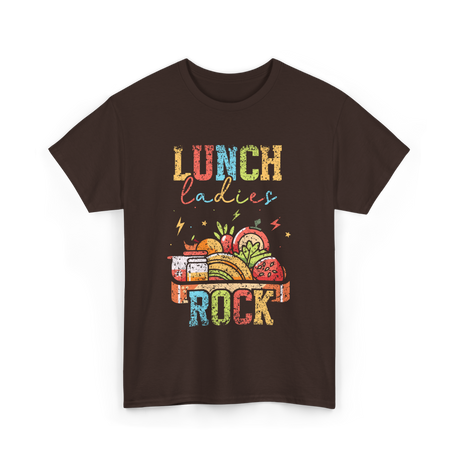 Lunch Ladies Rock School Cafeteria T-Shirt - Dark Chocolate