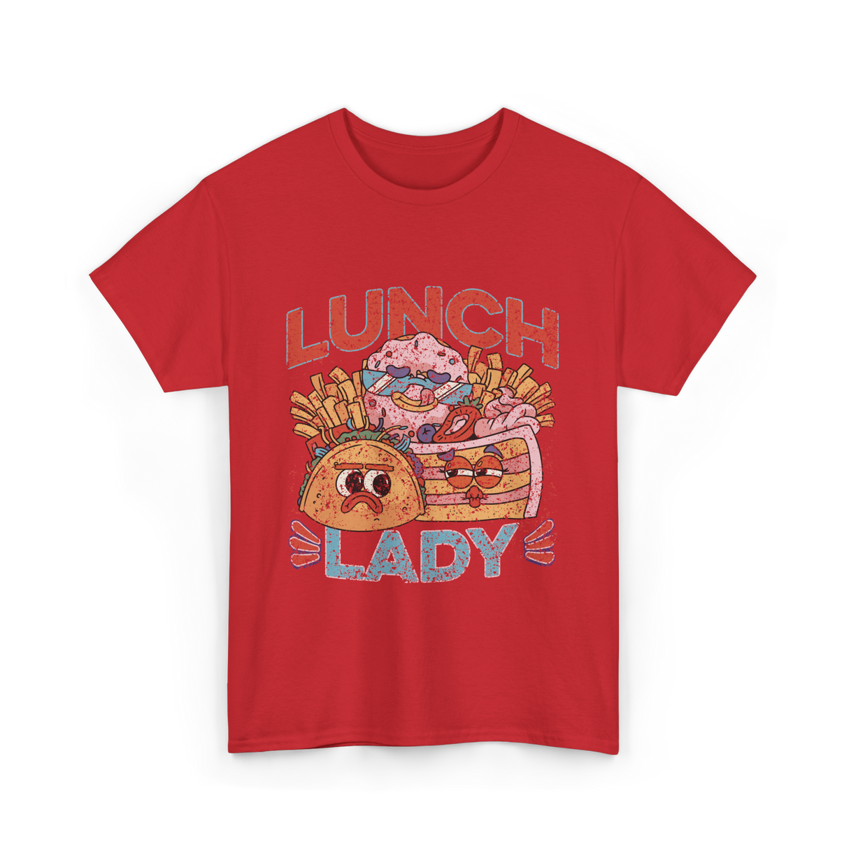 Lunch Lady Cafeteria Food T-Shirt - Red