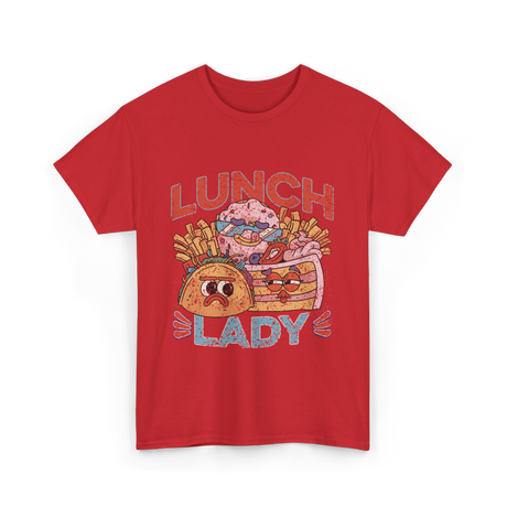 Lunch Lady Cafeteria Food T-Shirt - Red