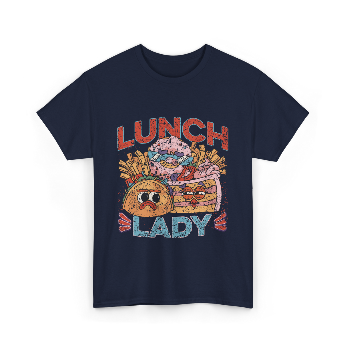 Lunch Lady Cafeteria Food T-Shirt - Navy