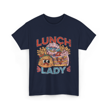 Lunch Lady Cafeteria Food T-Shirt - Navy