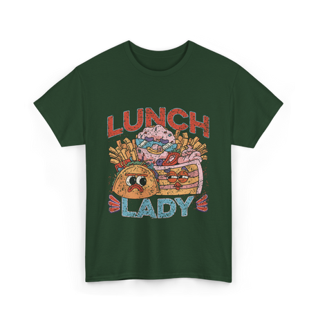 Lunch Lady Cafeteria Food T-Shirt - Forest Green