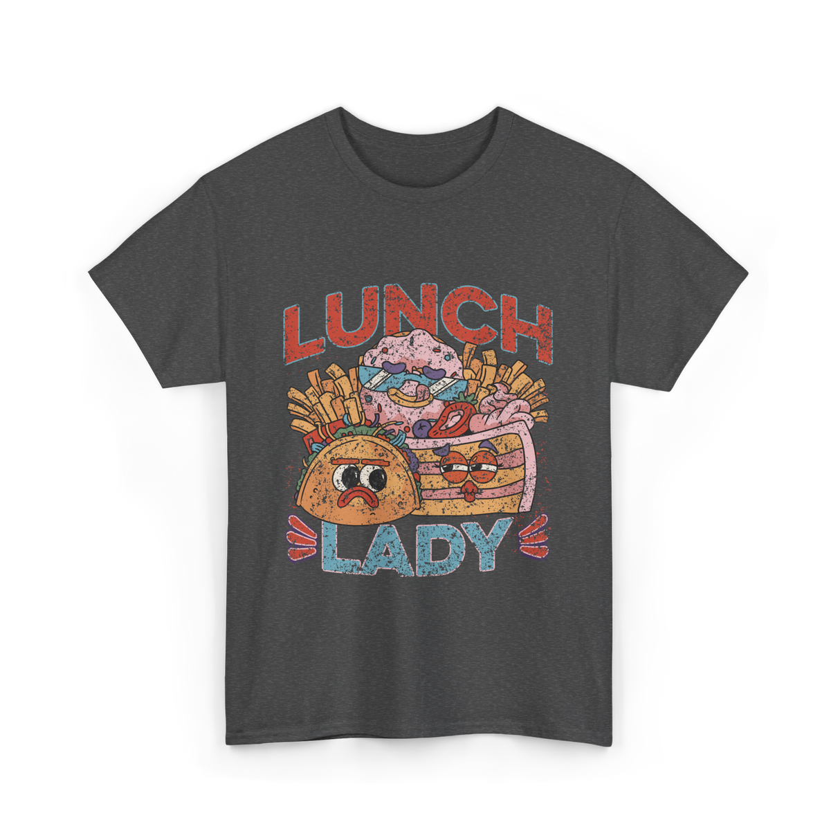 Lunch Lady Cafeteria Food T-Shirt - Dark Heather