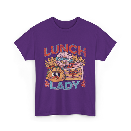 Lunch Lady Cafeteria Food T-Shirt - Purple