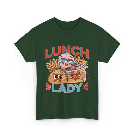 Lunch Lady Cafeteria Food Worker T-Shirt - Forest Green