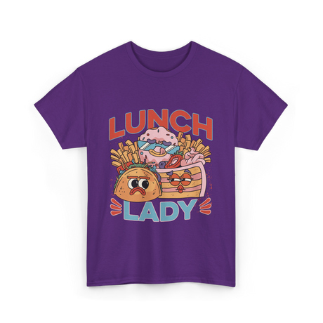 Lunch Lady Cafeteria Food Worker T-Shirt - Purple